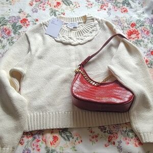 & Other Stories Boxy Braided Knit Sweater